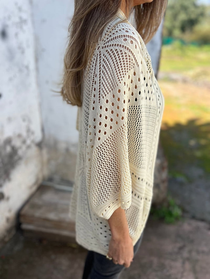 Veronique - Hollow Half Sleeve Cardigan