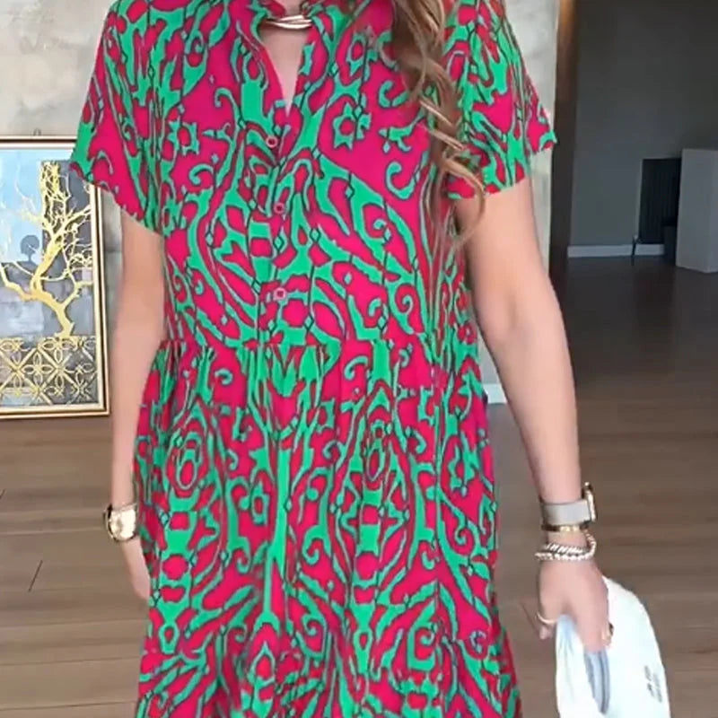 Jubilee - Loose Fit A-line Printed Dress