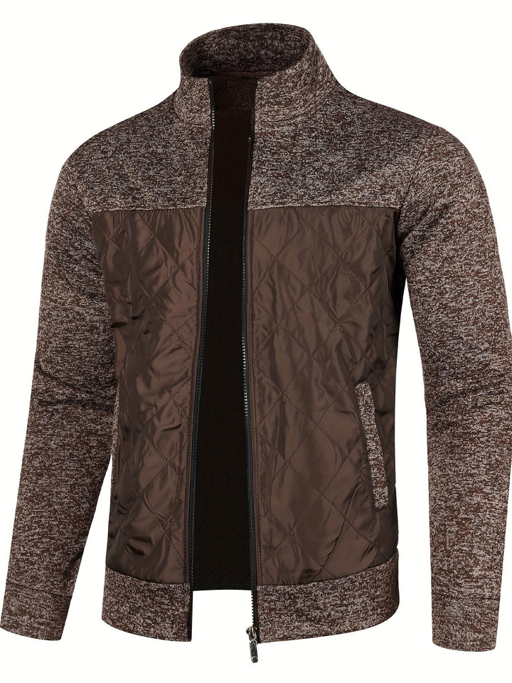 Grzegorz - Long Sleeve Knitted Jacket With Zip Up