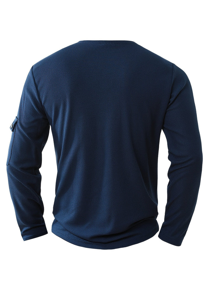 Wladimir - Long Sleeve Polo Shirt With Button And Pocket