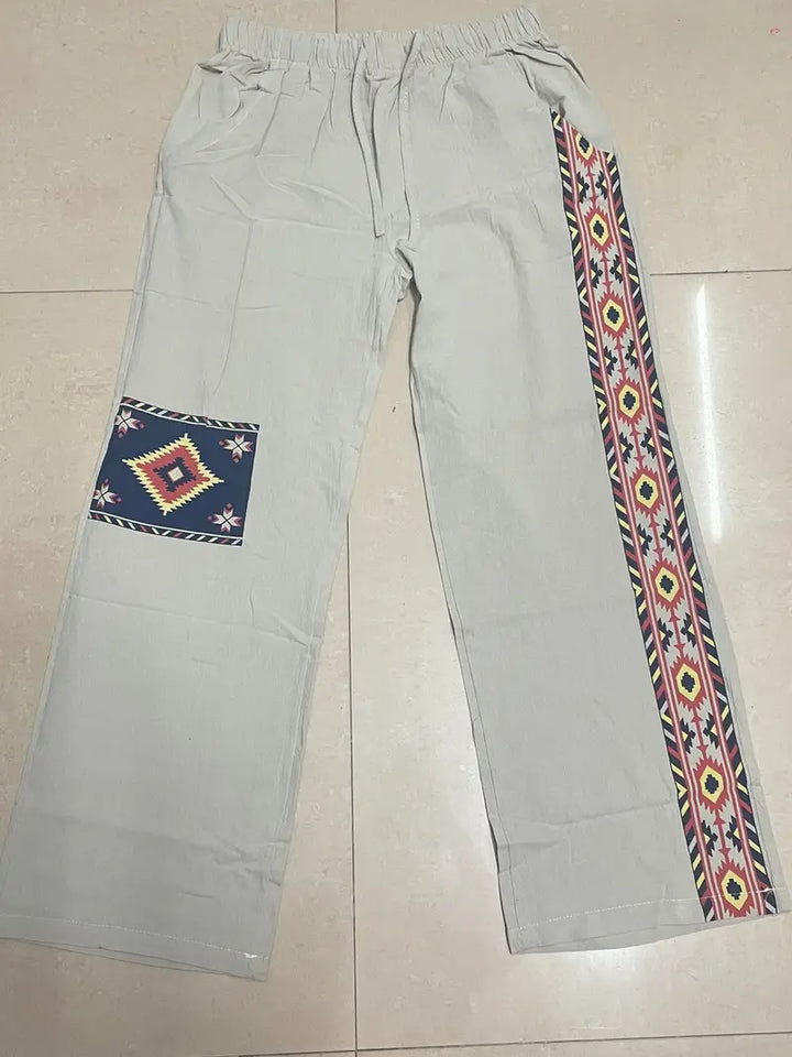 Daniil - Ethnic Style Pants With Pockets