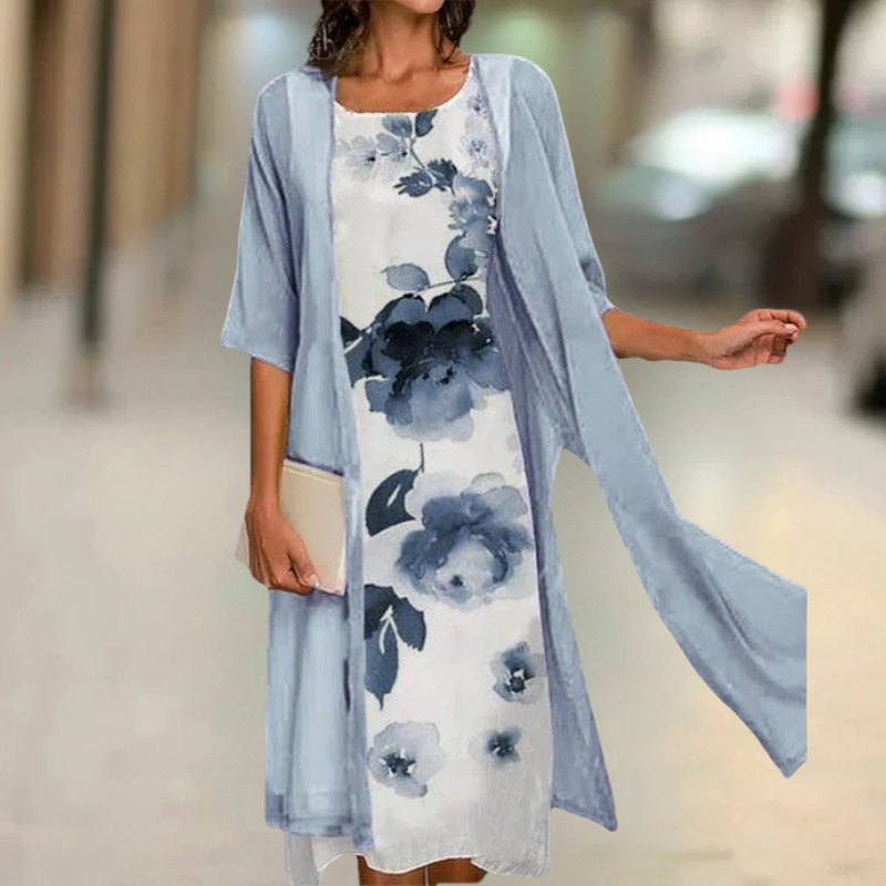 Nasira - Round Neck Long Cotton Dress