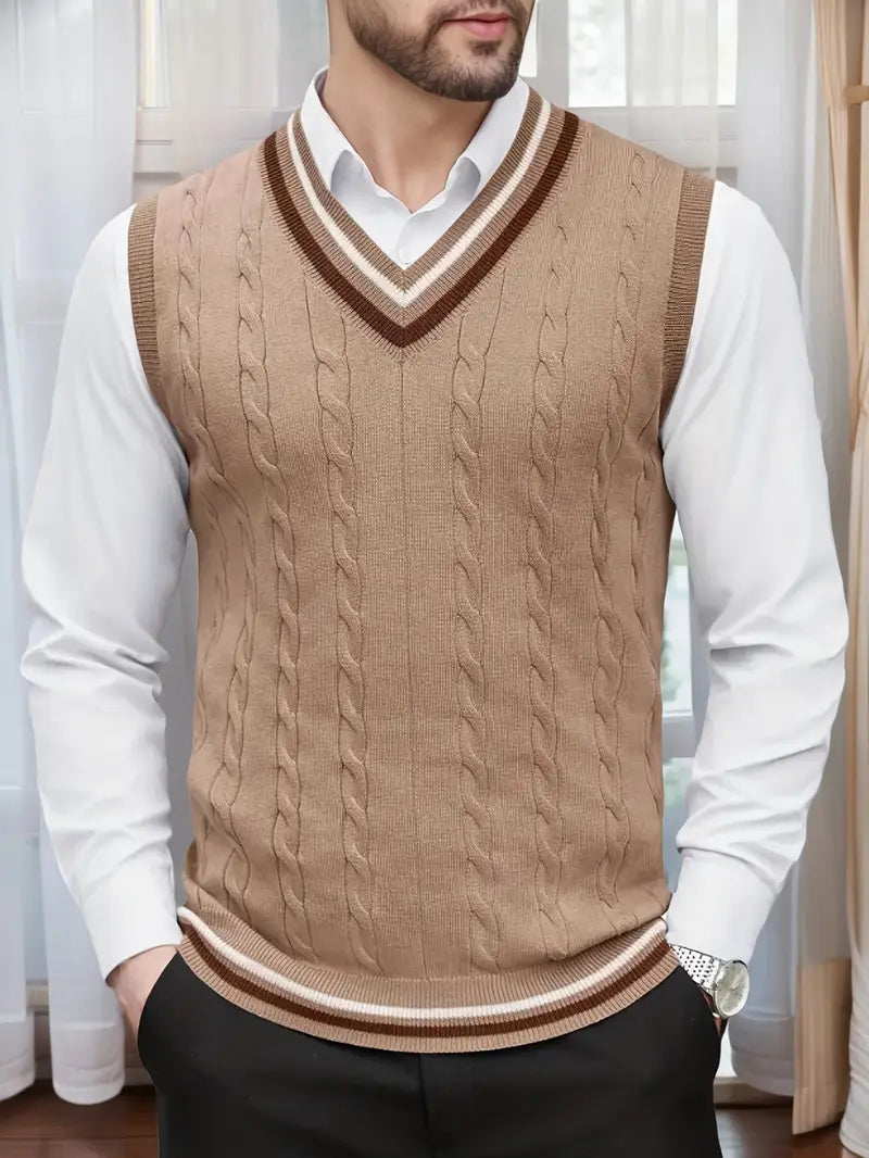 Duane - Sleeveless V Neck Knitted Sweater