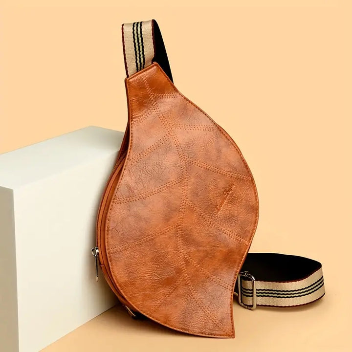 Carmela -Leather Crossbody Sling Bag with Adjustable Strap and Buckle