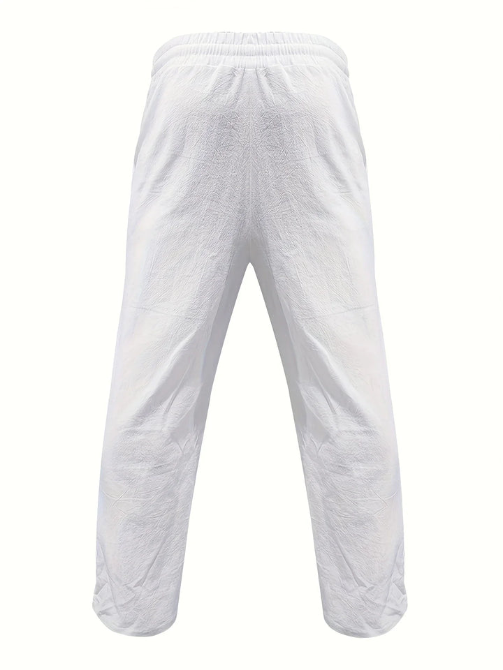 Beslan - Elegant Straight Leg Pants With Golden Buttons