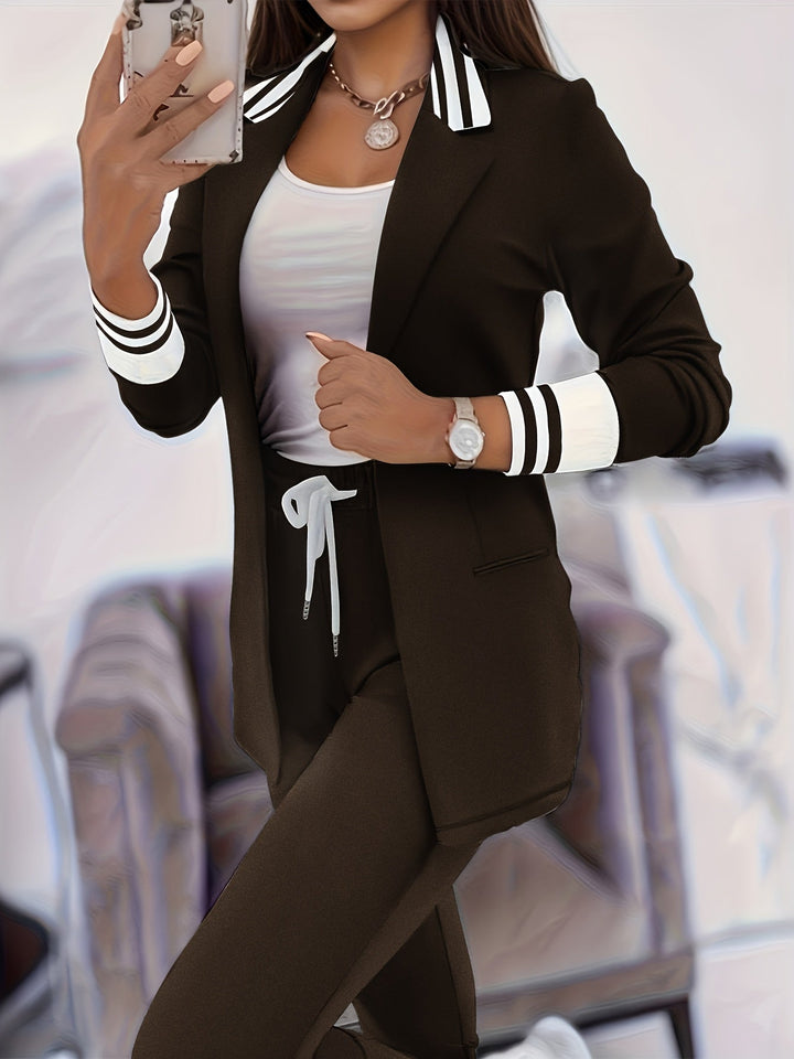 Ingelore - Fashionable Striped Two Piece Set