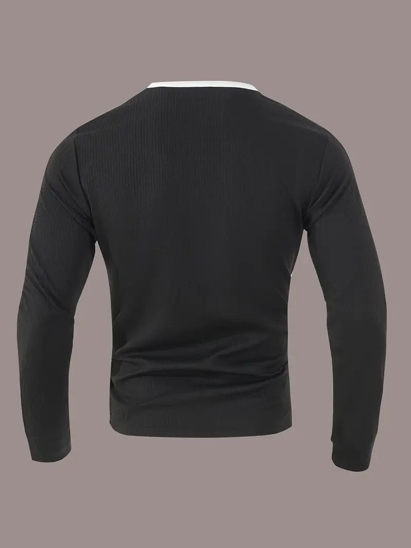 Kyran - Waffle Long Sleeve Henley Shirt