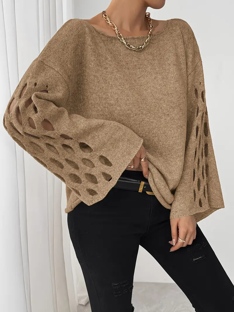 Lanola - Casual Bell Sleeve Sweater