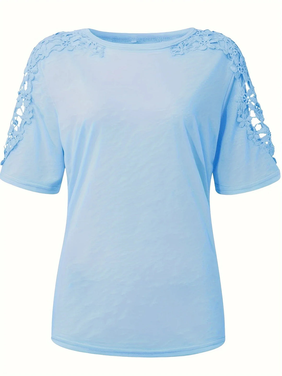 Ancuta - Elegant Summer Short Sleeve T Shirt With Lace