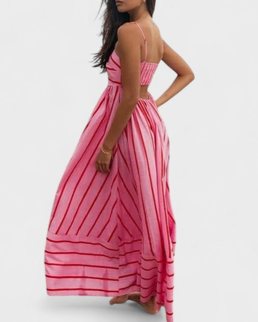 Lucille - Striped Print Maxi Dress