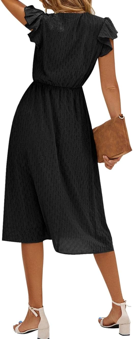 Julieta - Midi Dress With Ruffle Sleeve