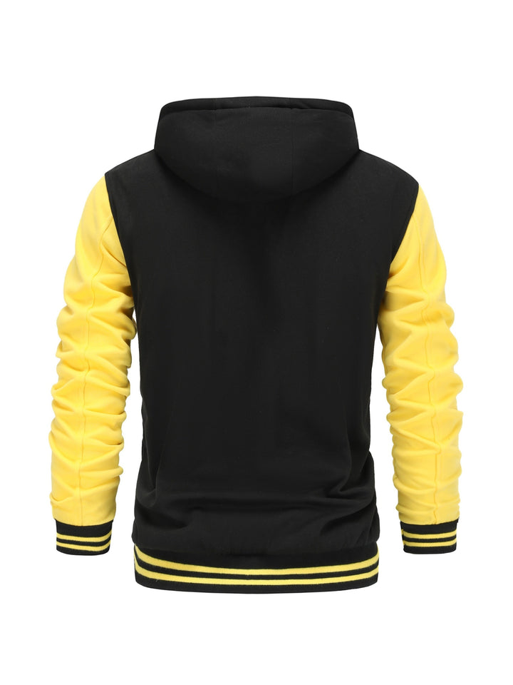 Askhat - Long Sleeve Hooded Baseball Jacket