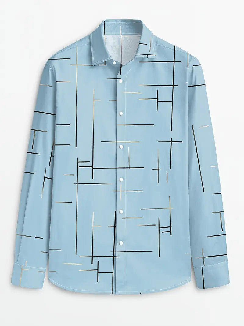 Nerio - Geometric Print Long Sleeve Shirt