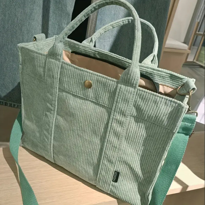 Marella - Vintage Inspired Corduroy Tote Bag