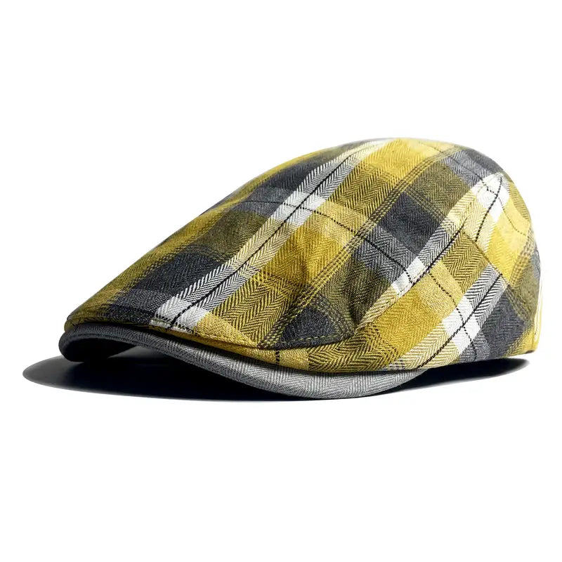 Velimir - Stylish Plaid Beret Cap