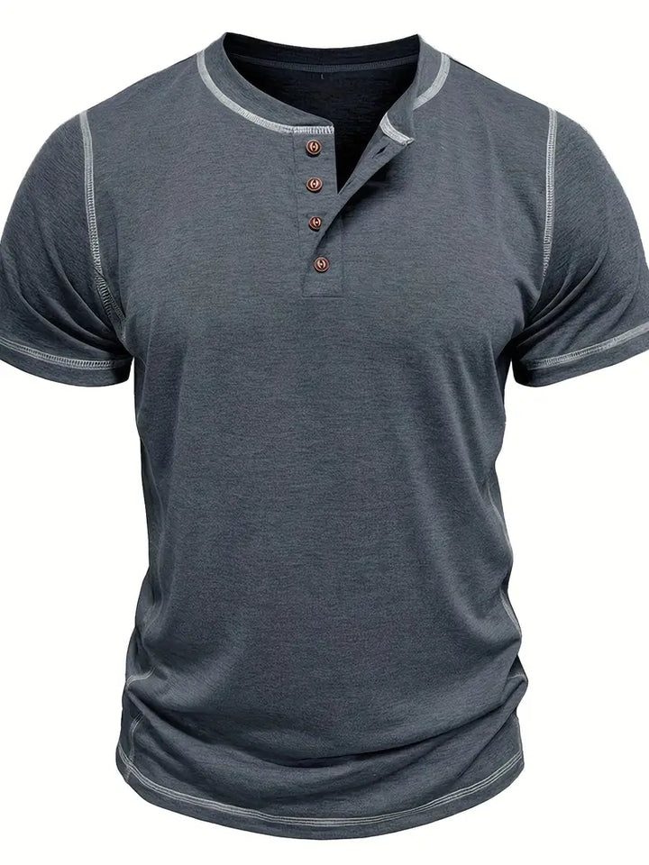 Orazio - Short Sleeve T Shirt With Button