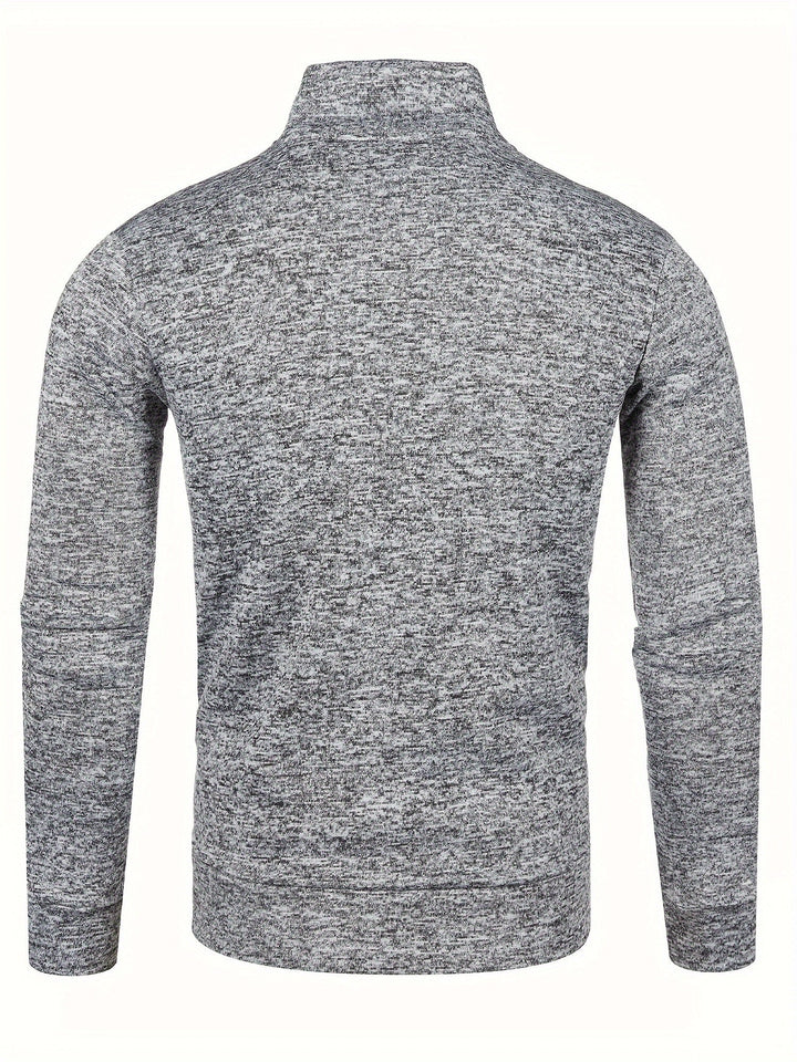 Grzegorz - Long Sleeve Knitted Jacket With Zip Up