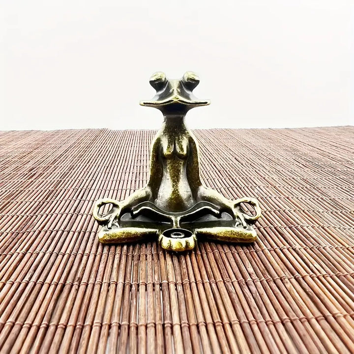 Meditoad - Elegant Metal Frog Incense Holder