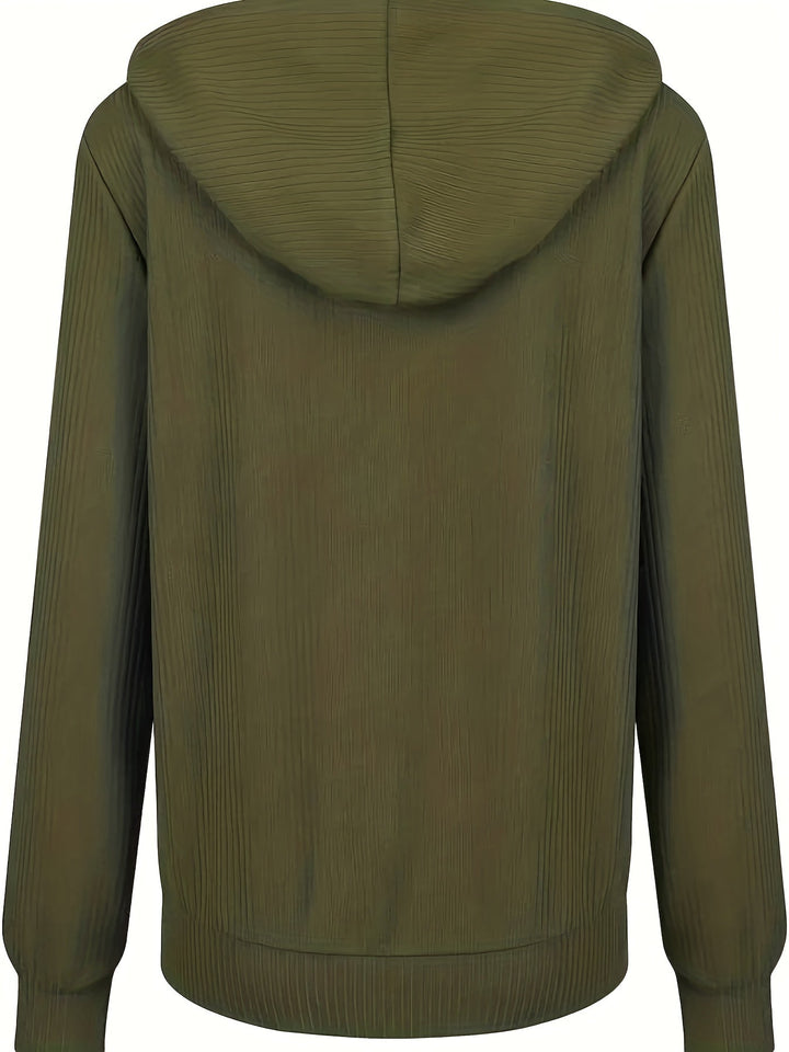 Moira - Long Sleeve Zip Up Drawstring Hoodies