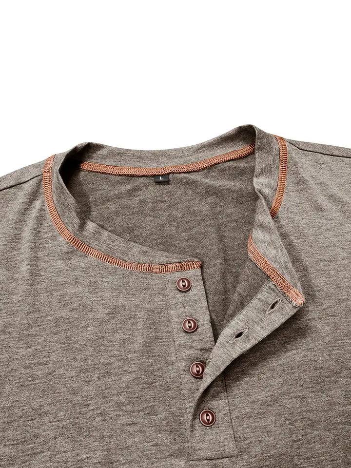 Orazio - Short Sleeve T Shirt With Button