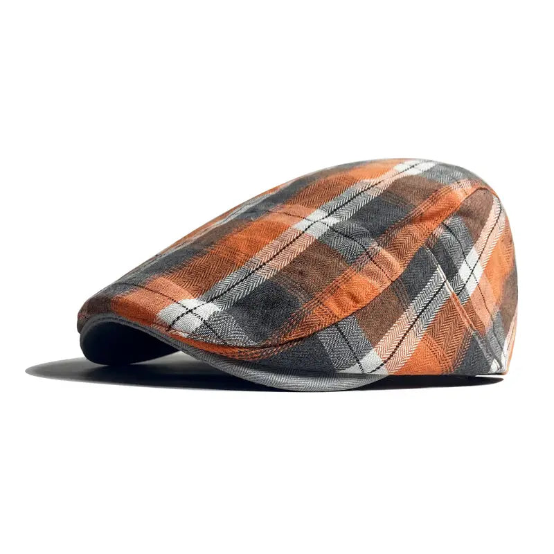 Velimir - Stylish Plaid Beret Cap