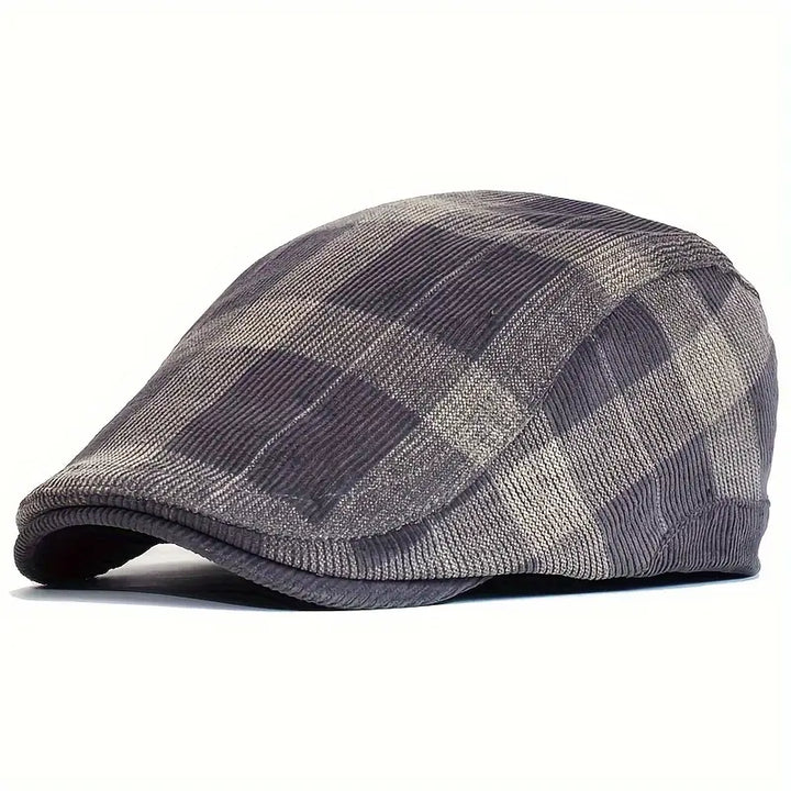 Enriko - Vintage Plaid Cotton Beret Cap