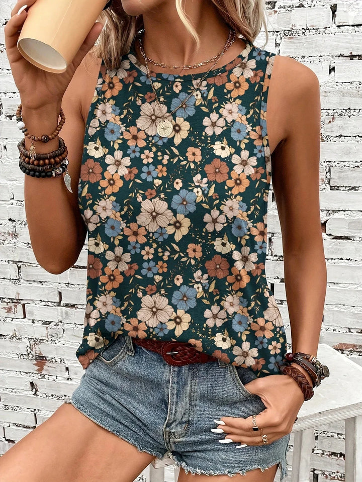 Lilou -  Casual Summer Top With Floral Print