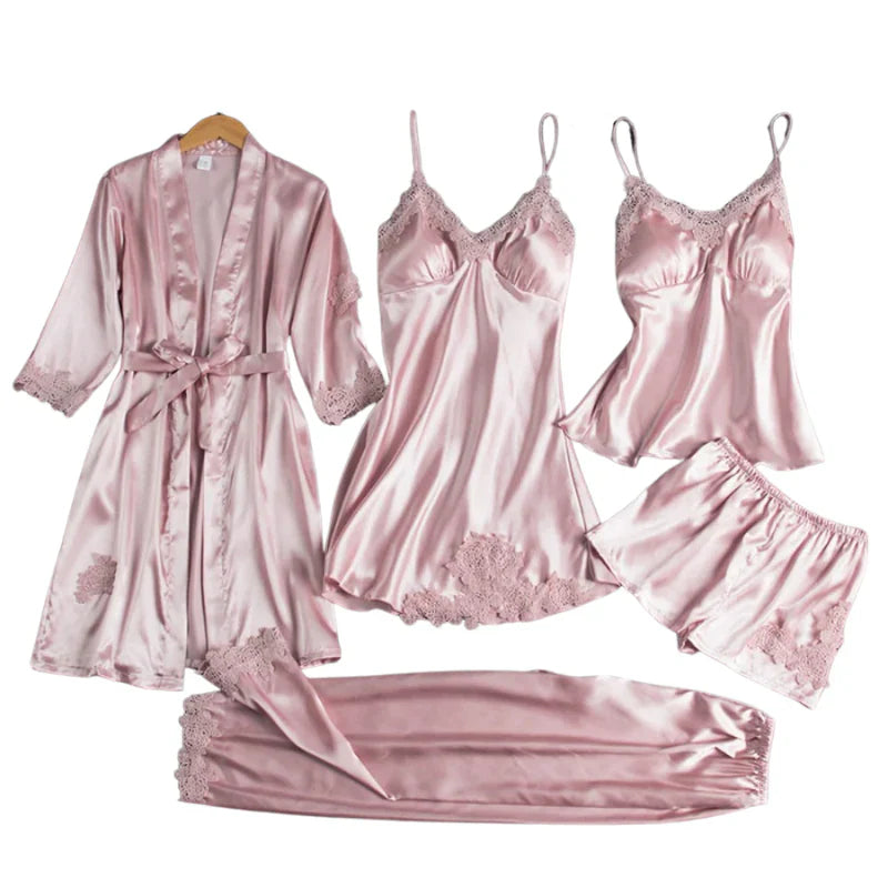 Audrey - 5 Piece Satin Set