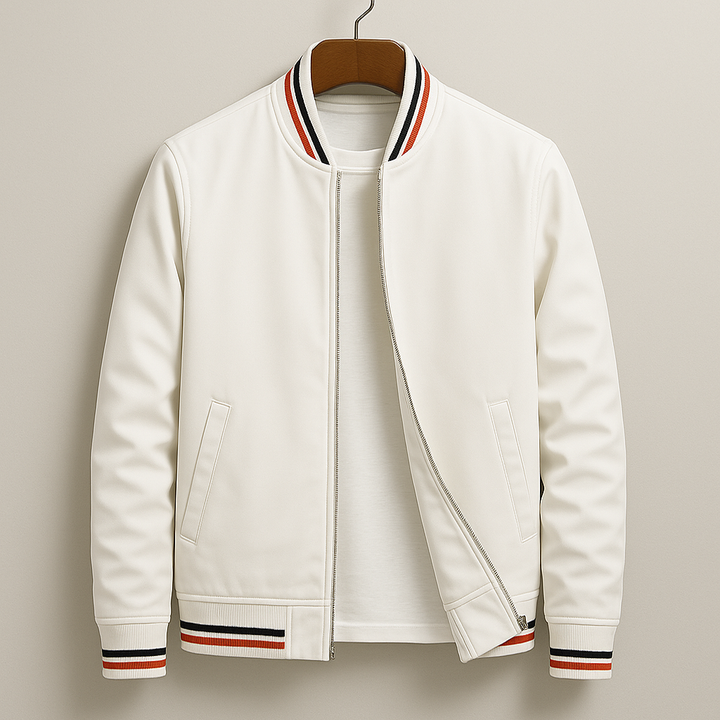 Gleb - Stylish Bomber Jacket with Stripe Details