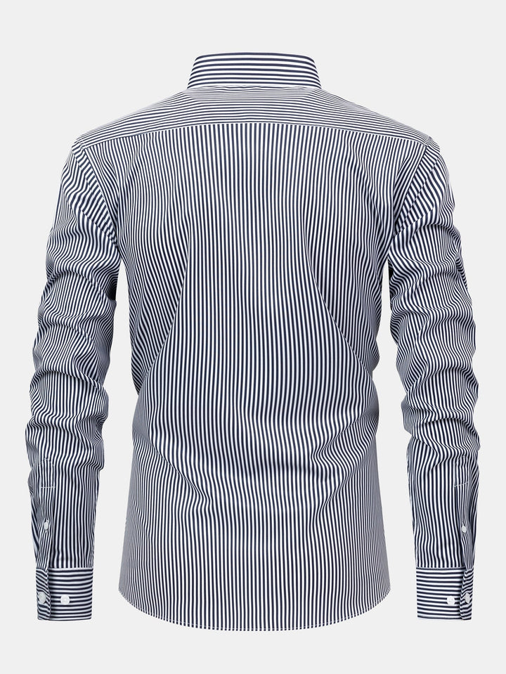 Corey - Long Sleeved Striped Shirt With Button