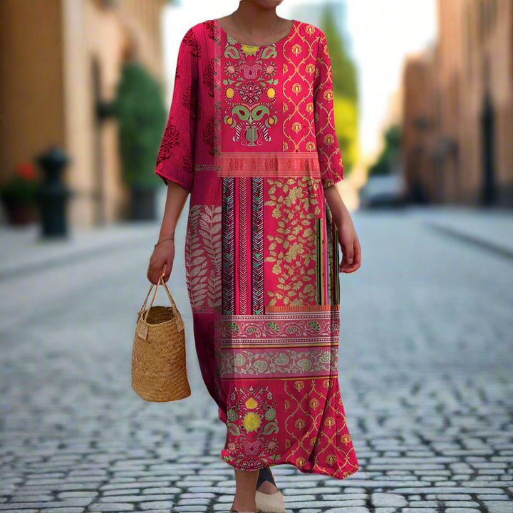 Ustinya - Elegant Loose Fitting Boho Maxi Dress