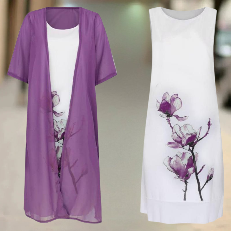 Nasira - Round Neck Long Cotton Dress