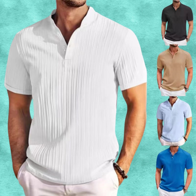 Tomasz - Casual Linen Striped Shirt With Button