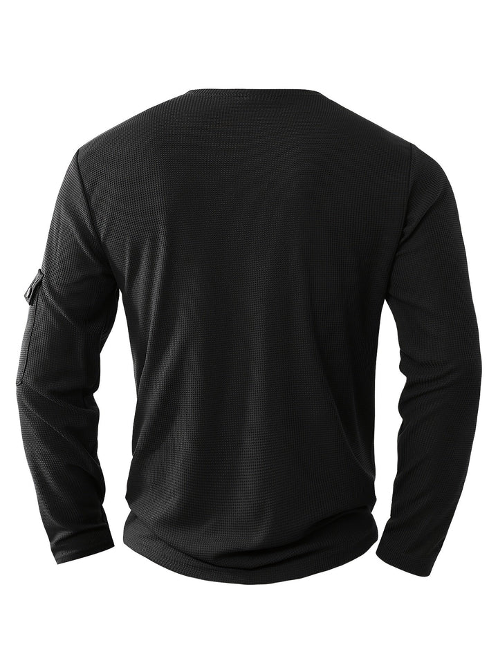 Wladimir - Long Sleeve Polo Shirt With Button And Pocket