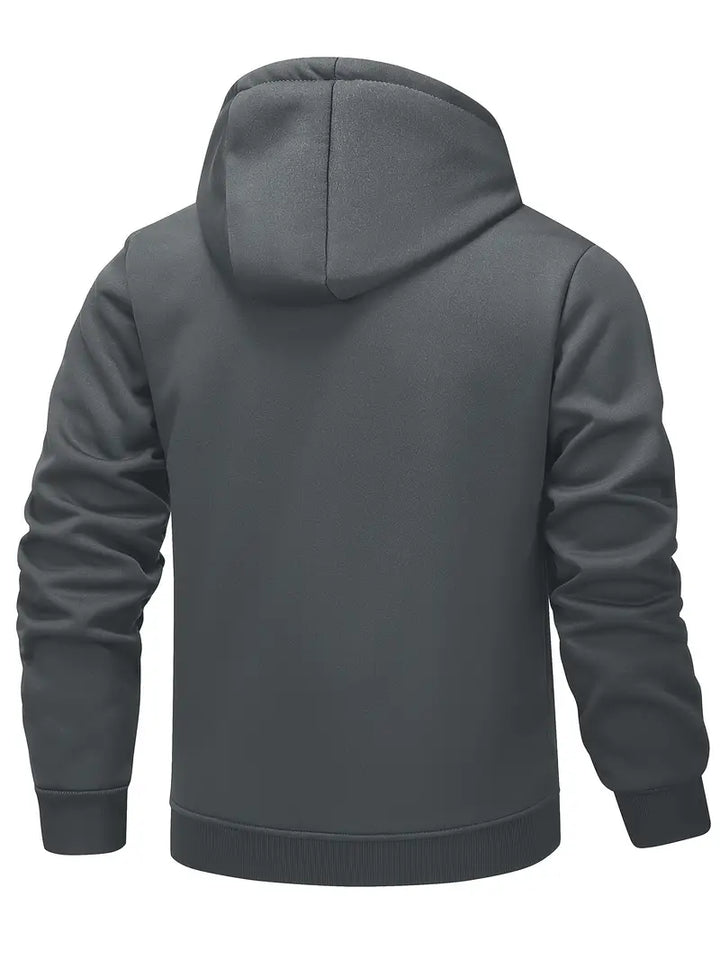 Helge - Casual Long Sleeve Zip-Up Hoodie