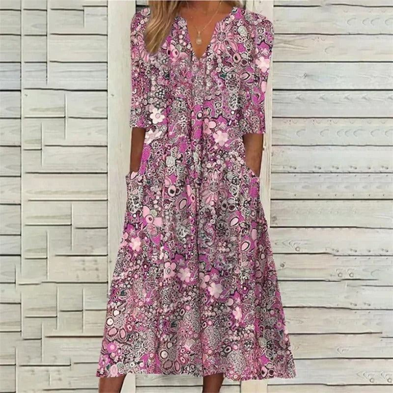 Jannama - Elegant Summer Dress With Belly Coverage
