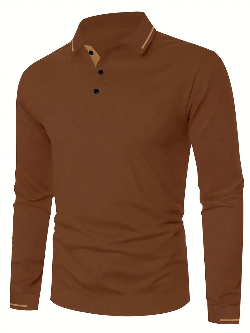 Karunaratne - Stylish Long Sleeve Polo Shirt