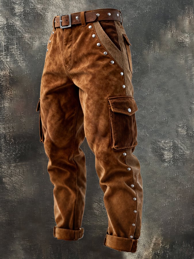 Curran - Vintage Outdoor Adventure Corduroy Stitching Tassel Pant