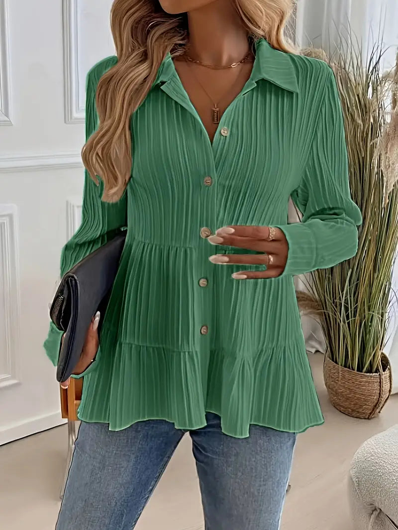 Majlinda - Stylish Long Sleeve Shirt With Button