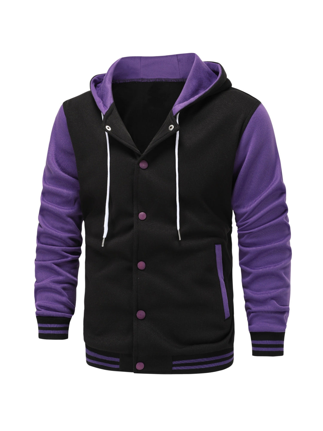 Askhat - Long Sleeve Hooded Baseball Jacket