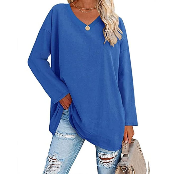 Milena - Long Sleeve Fashion V-Neck Knit Top