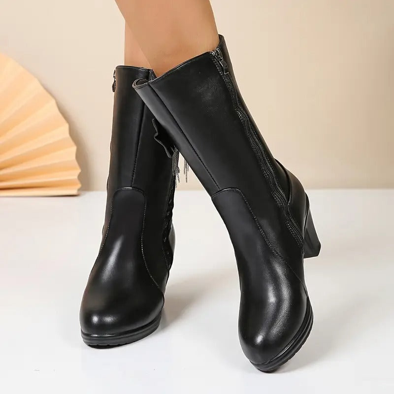 Nuccia - Vintage Bow Leather Boots