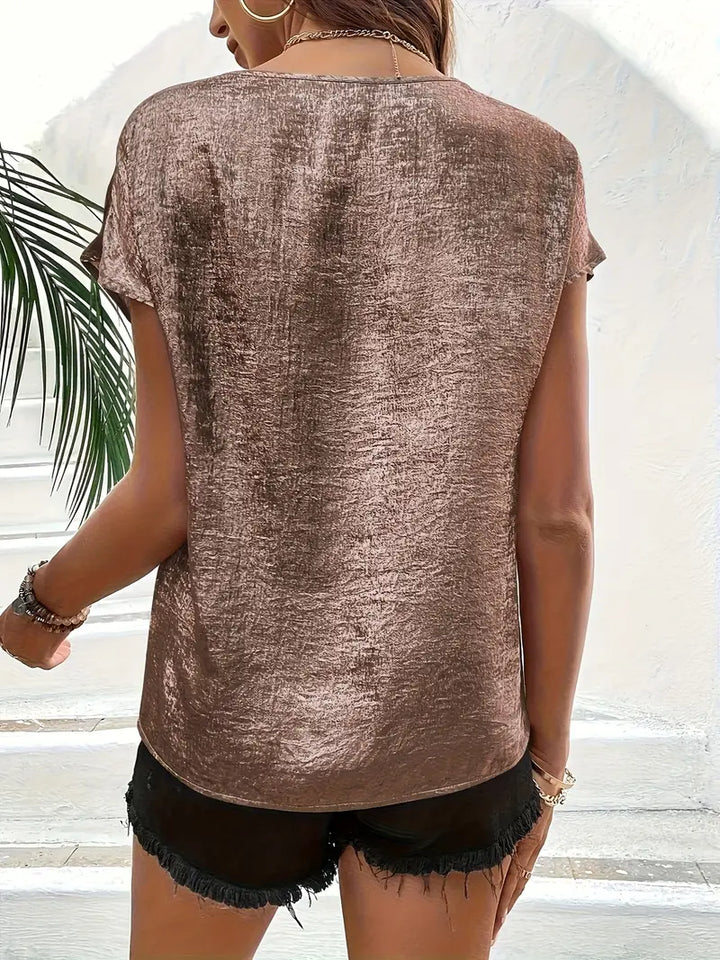 Erifyli - Elegant V Neck Blouse