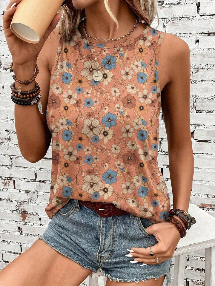 Lilou -  Casual Summer Top With Floral Print