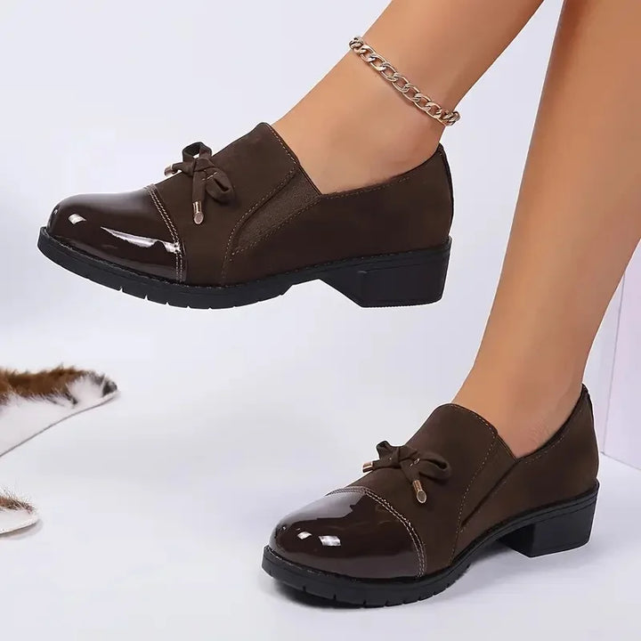 Marvina - Elegant Bow Accent Round Toe Loafer