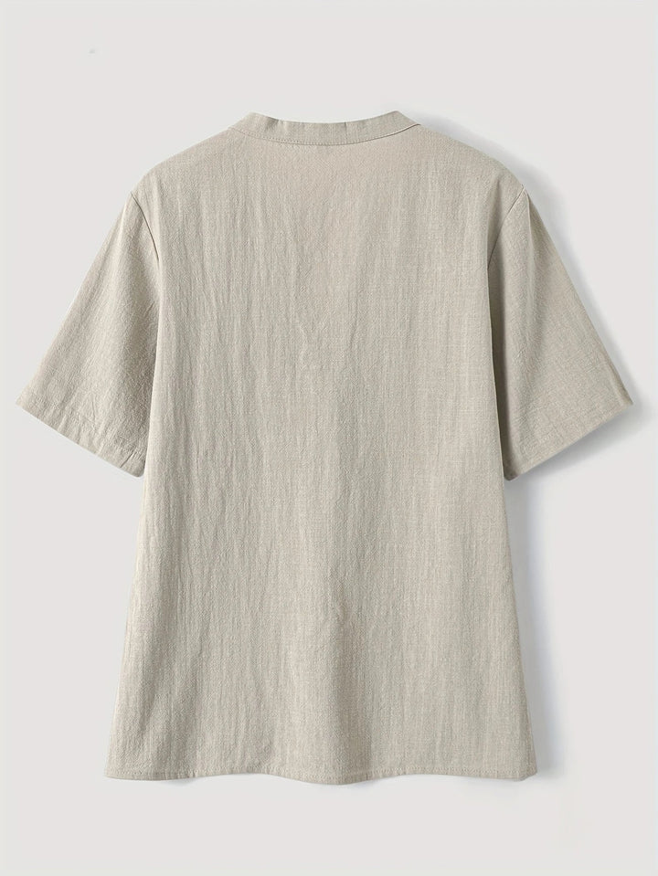 Nerida - Fashionable V-neck And Short Sleeve Blouse