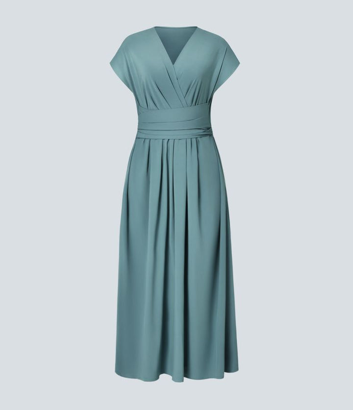Wilhelmine - Elegant High Waisted Wrap Dress