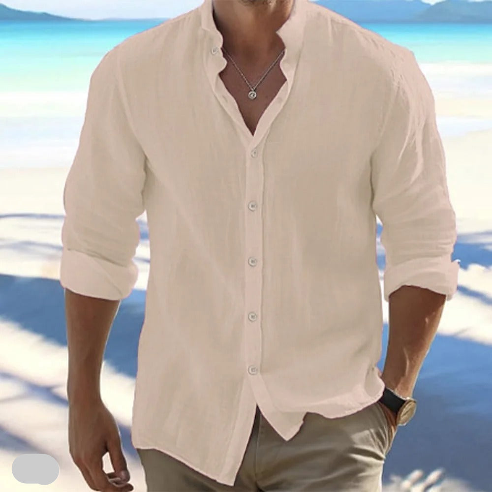 Macsen - Casual Beach Style And Stand-Up Collar Shirt