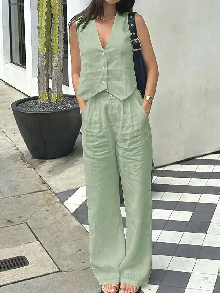 Jorja - Elegant Sleeveless Two Piece Outfit Set