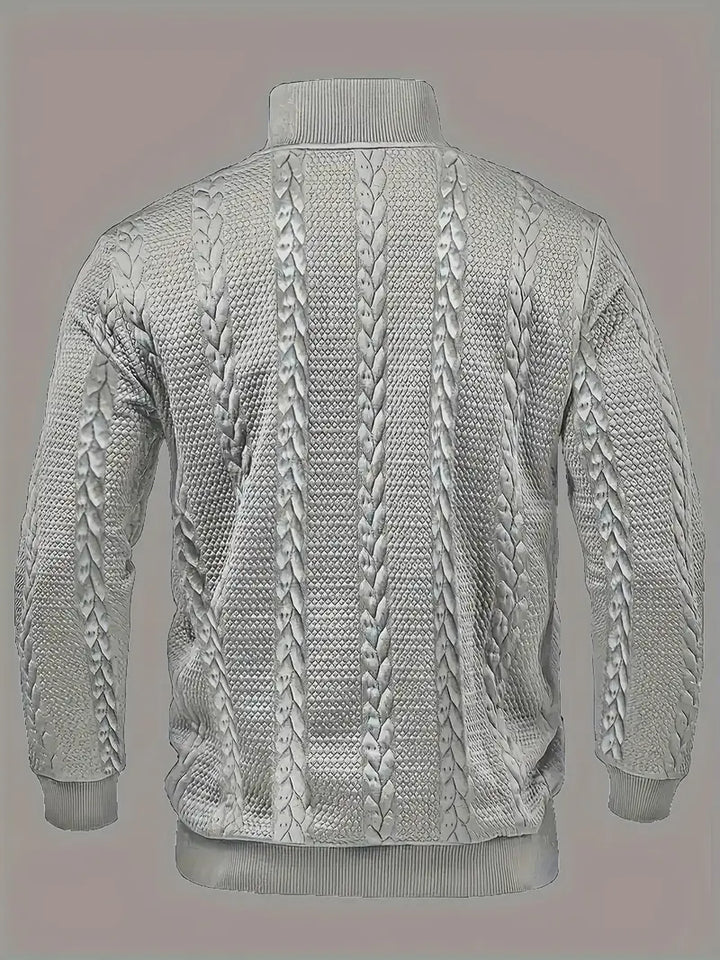 Dawson - Long Sleeve Henley Sweater With Striped